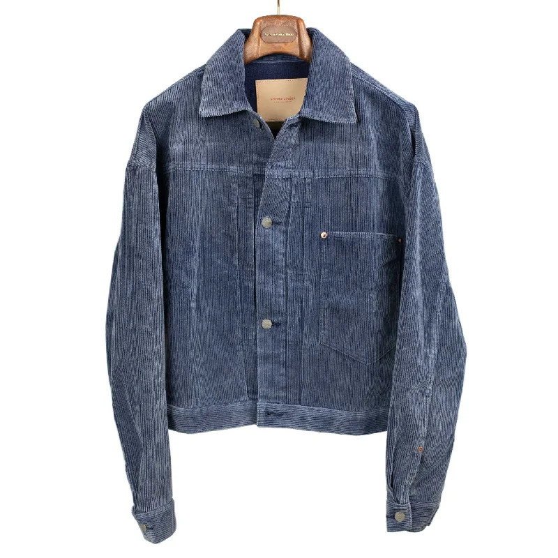 Military Style Jacket-Type 1 jacket in faded blue cotton corduroy