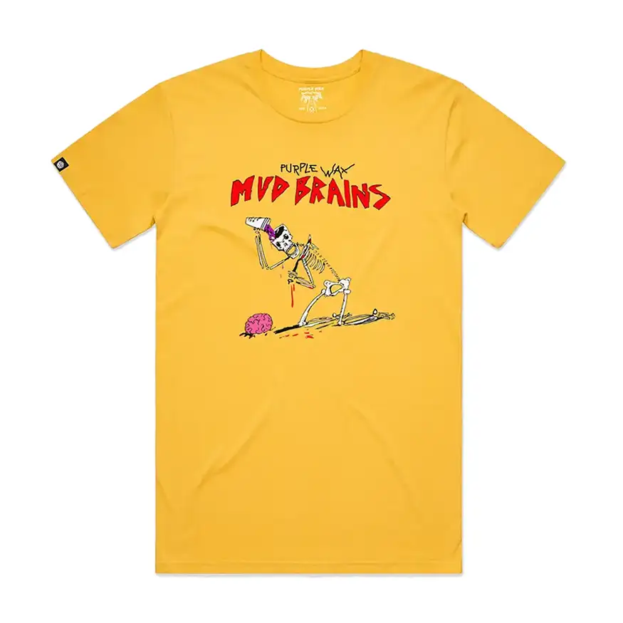 Vintage Band T-shirt-Purple Wax Mud Brains Tee Shirt - Yellow