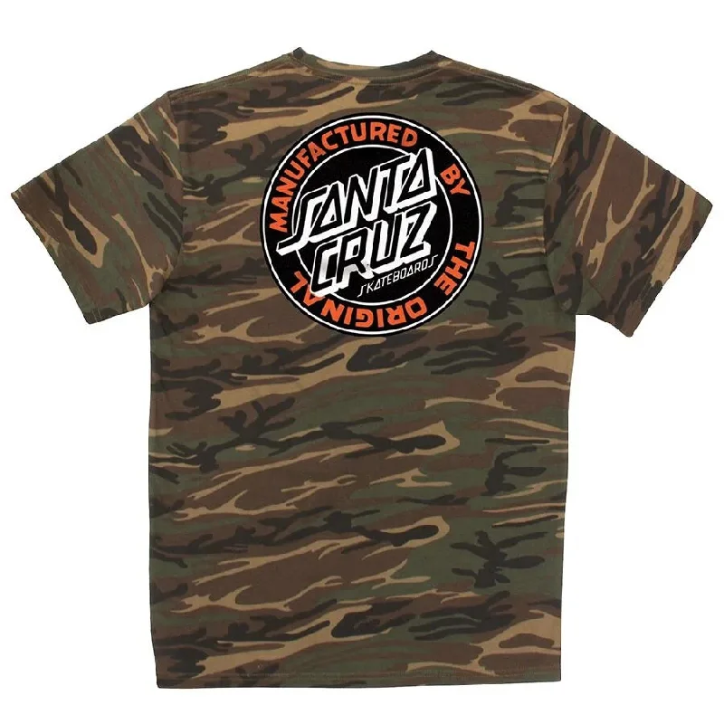 Custom Team T-shirt-Santa Cruz Skateboards Dot T-Shirt Woodland Camo