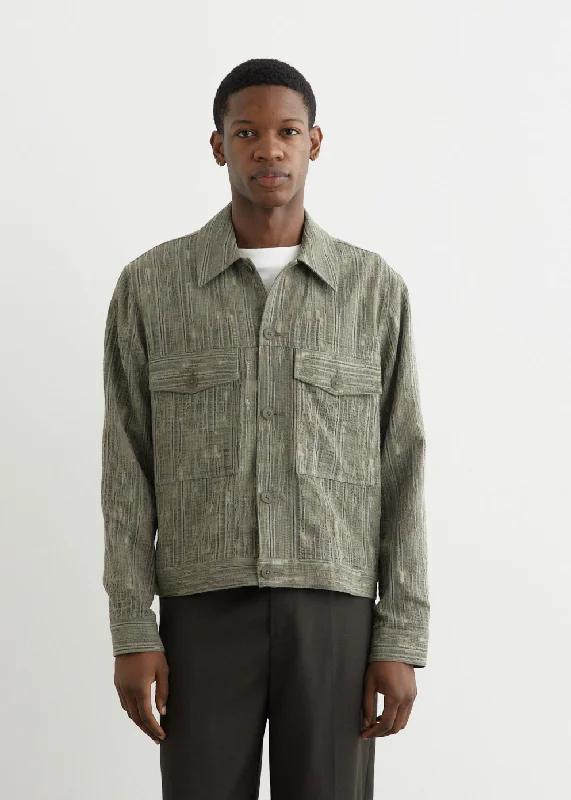 Classic Canvas Jacket-Stereo Jacquard Work Jacket