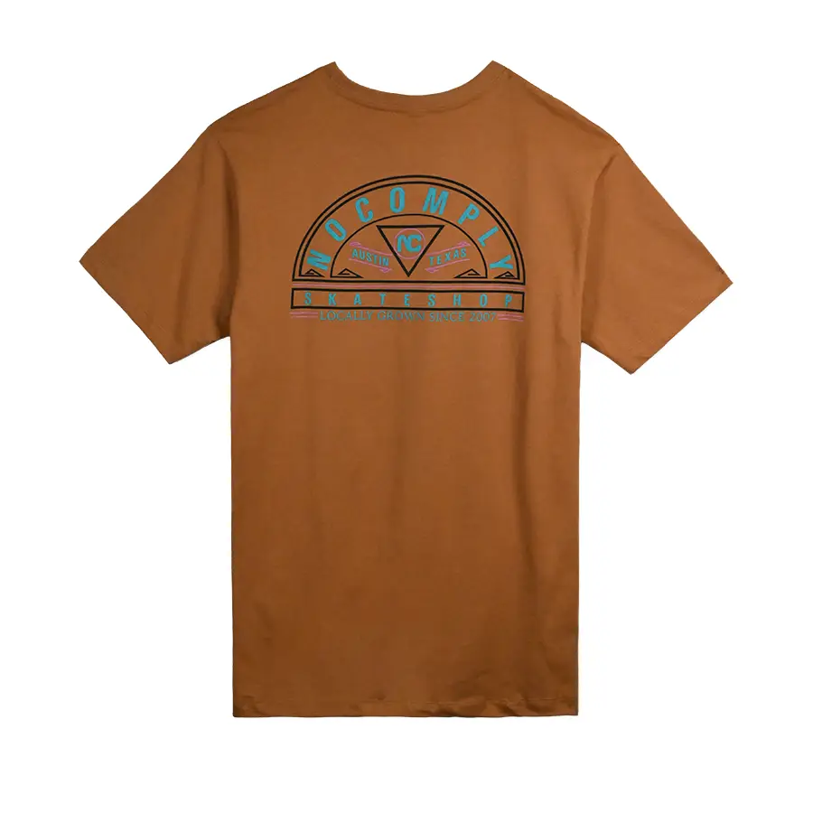 Casual Cotton T-shirt-No-Comply Arch Tee Shirt - Clay