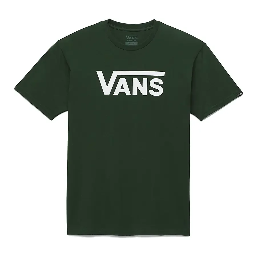 Retro Print T-shirt-Vans MN Classic Short Sleeve T-Shirt - Mountain View / White