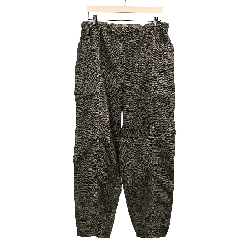 Trendy High-waisted Pants-Reversible easy pants in khaki garment-dyed heavy cotton