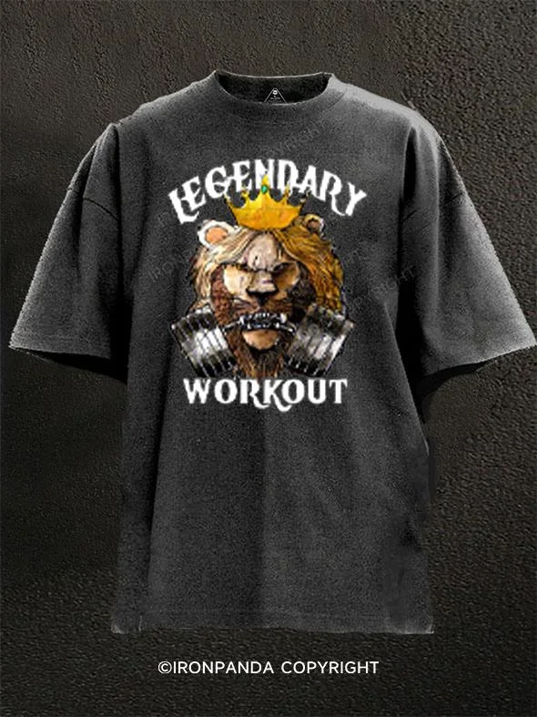 Oversized Vintage Graphic T-shirt-legendary workout Washed Gym Shirt