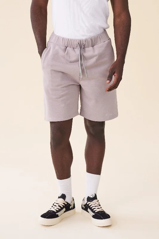 Comfortable Athletic Shorts-SCRIPT JOGGER SHORTS - MID GREY