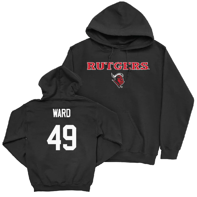 Vintage Style Hoodie-Football Black Rutgers Hoodie - Evan Ward