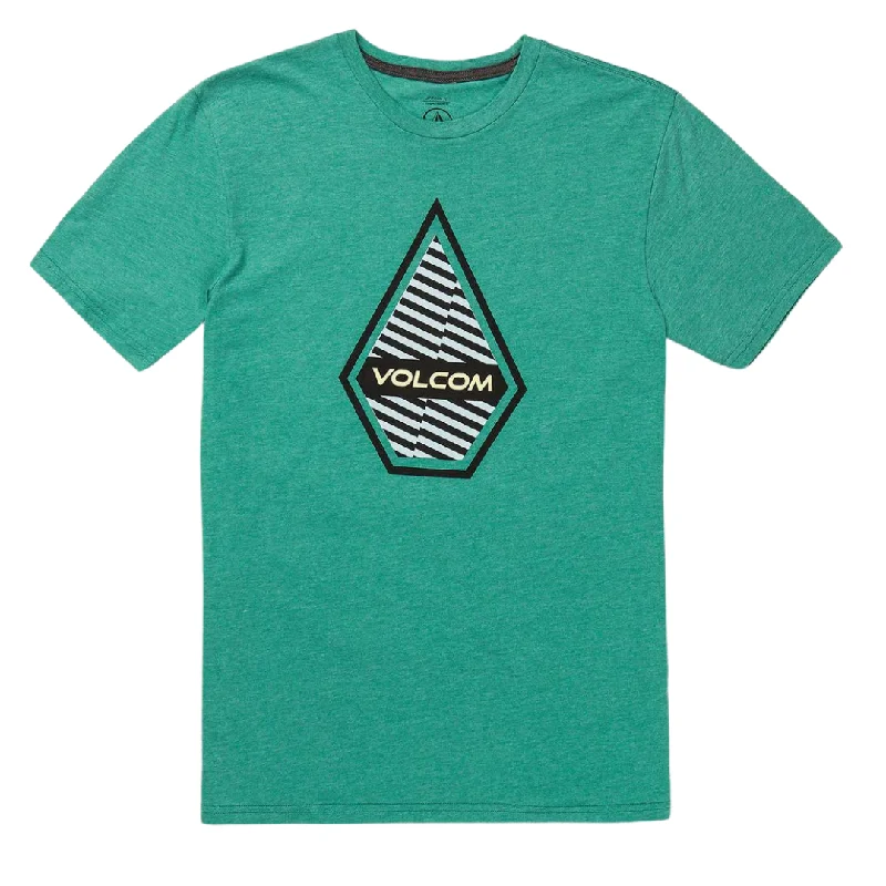 Pastel Color T-shirt-Volcom Interference Short Sleeve T-Shirt - Green