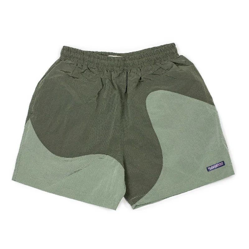 Casual Athletic Shorts-Onda shorts in sage and tech green Japanese nylon ripstop