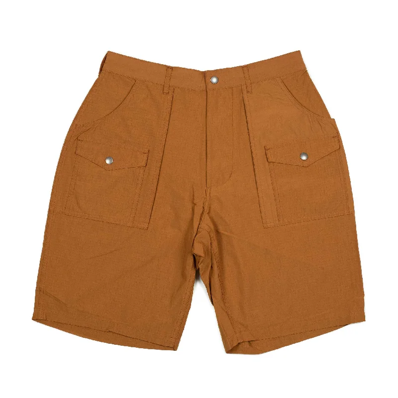 Black Denim Shorts-Bush shorts in rust nylon ripstop