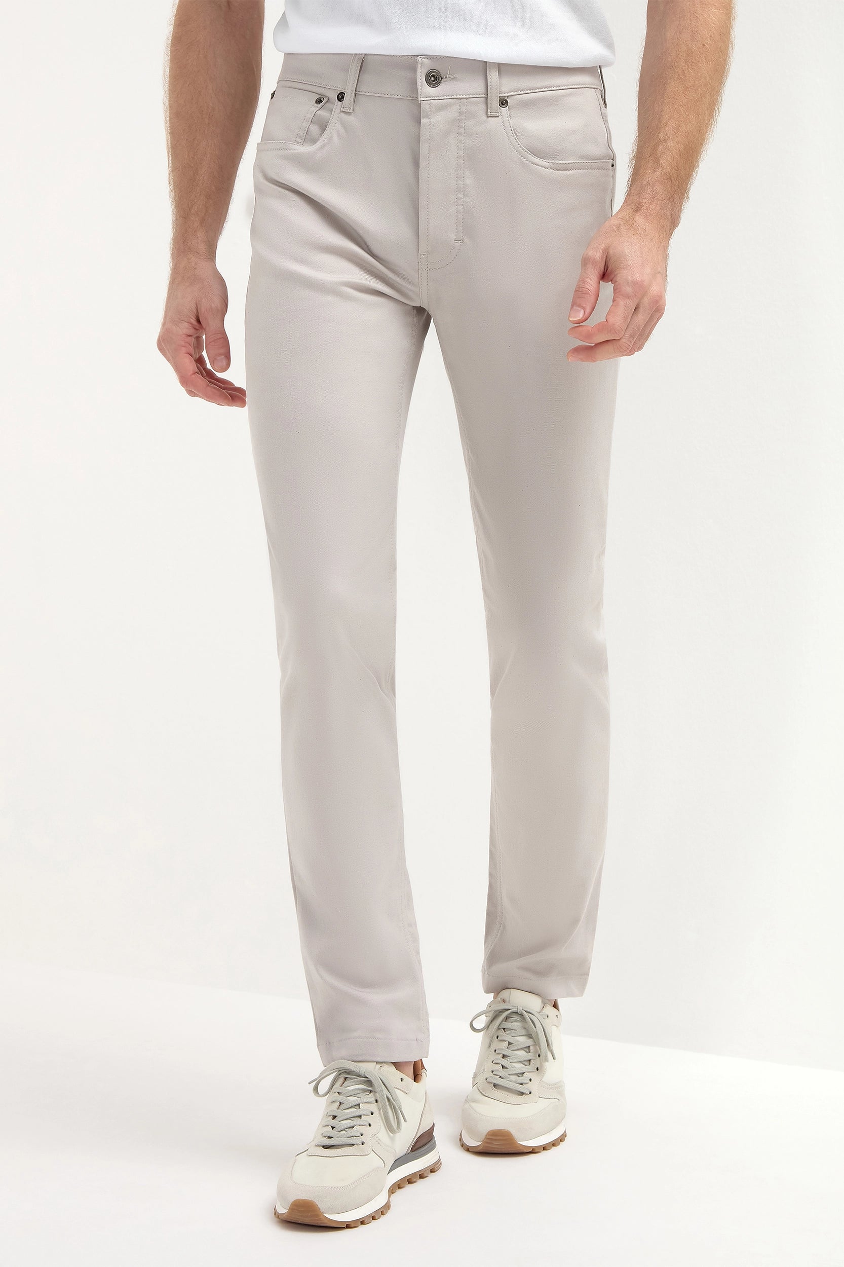 Relaxed Fit Chino Pants-Sand 5 pocket trousers - Made in Italy