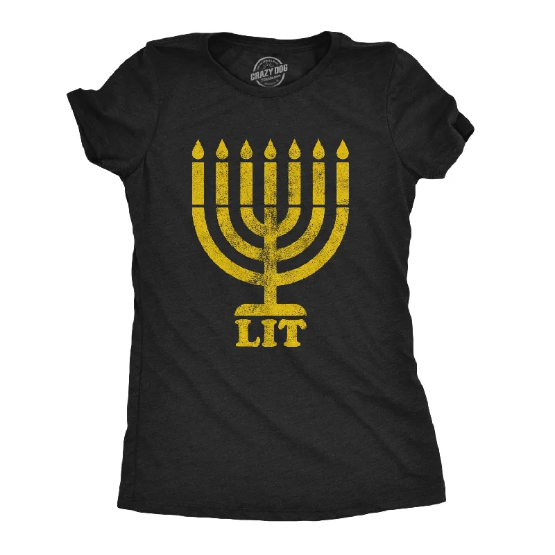 Sustainable Fashion T-shirt-Lit Menorah Women's T Shirt