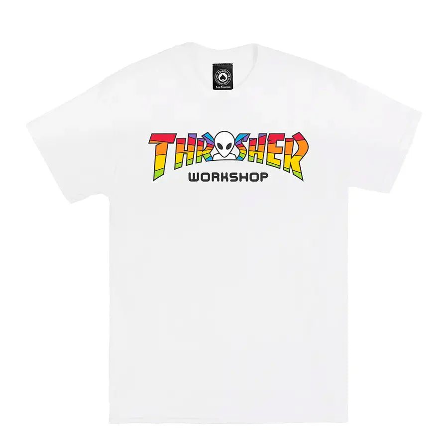 Basic Crewneck T-shirt-Thrasher Magazine x Alien Workshop Spectrum T-Shirt - White