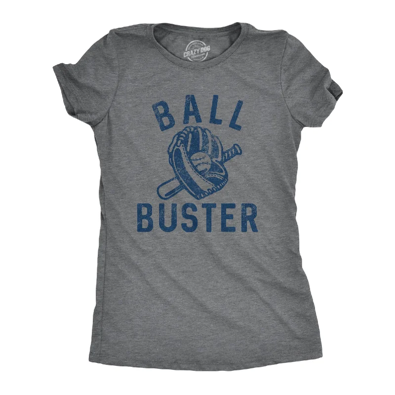 Plain Black T-shirt-Ball Buster Baseball Women's T Shirt