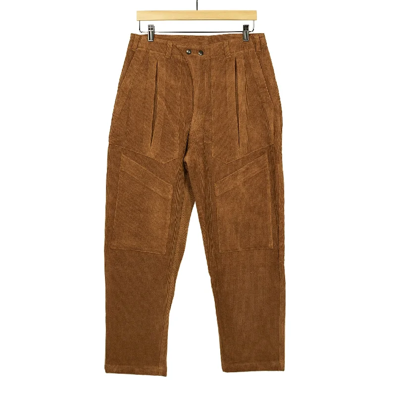 Soft Wool Lounge Pants-Submarine trousers in chestnut 8-wale corduroy