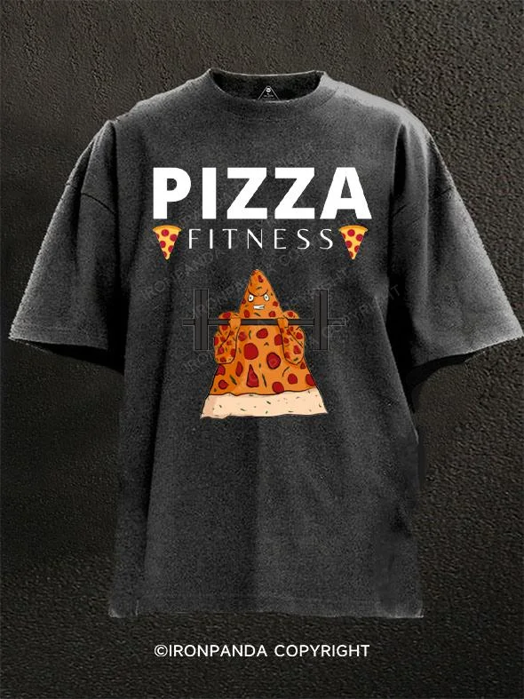 Luxury T-shirt-Pizza fitness Washed Gym Shirt