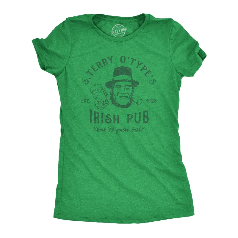 Custom Graphic T-shirt-S Terry Otypes Irish Pub Women's T Shirt