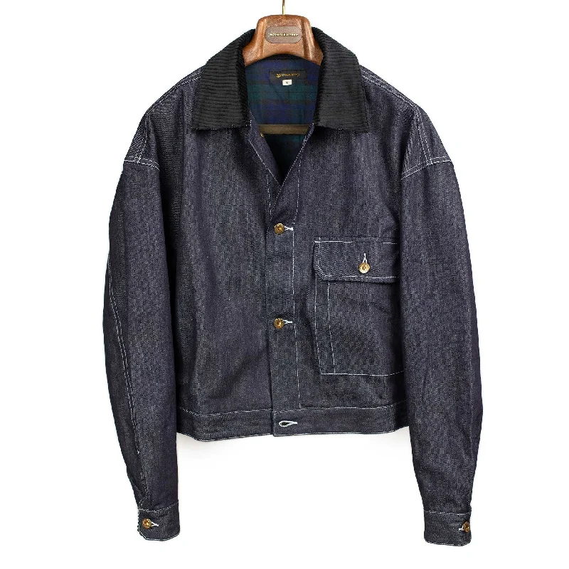 Vintage Wool Jacket-Military trucker jacket in rinsed cotton denim