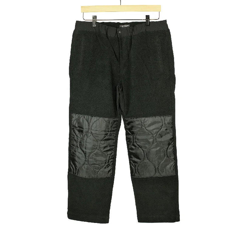 Vintage Cargo Pants-Drawstring trousers in black poly fleece