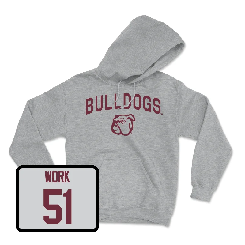 Hoodie With Inspirational Quotes-Sport Grey Football Bulldogs Hoodie - Luke Work