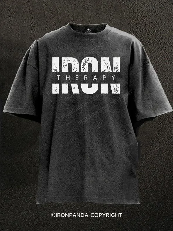 Holiday Themed T-shirt-Iron Therapy Washed Gym Shirt