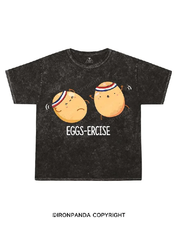 Casual Chic T-shirt-Eggs-ercise Kids Washed T-Shirt