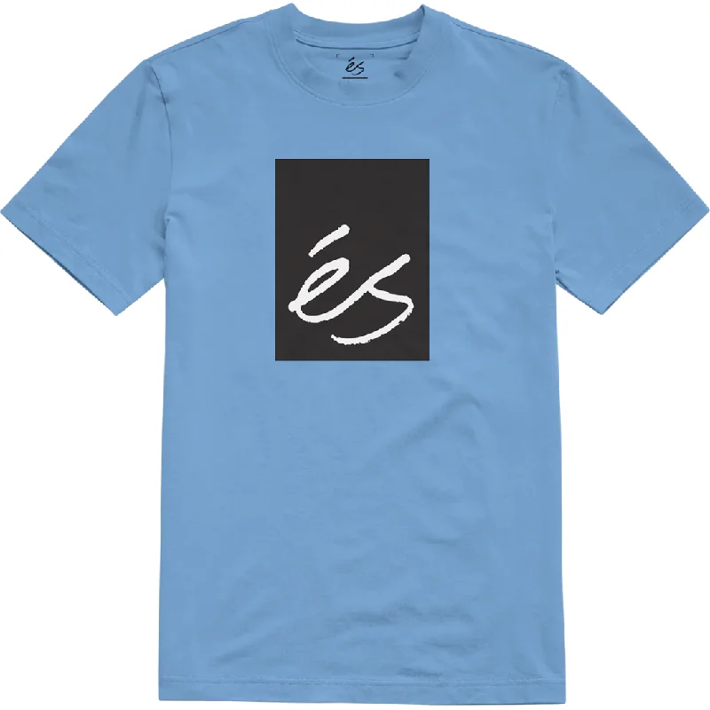 Soft Pastel T-shirt-eS Skateboarding Main Black T-Shirt - Blue