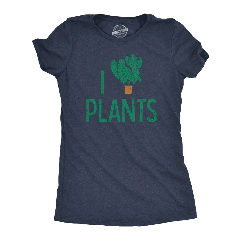 Printed Oversized T-shirt-I Heart Plants Women's T Shirt