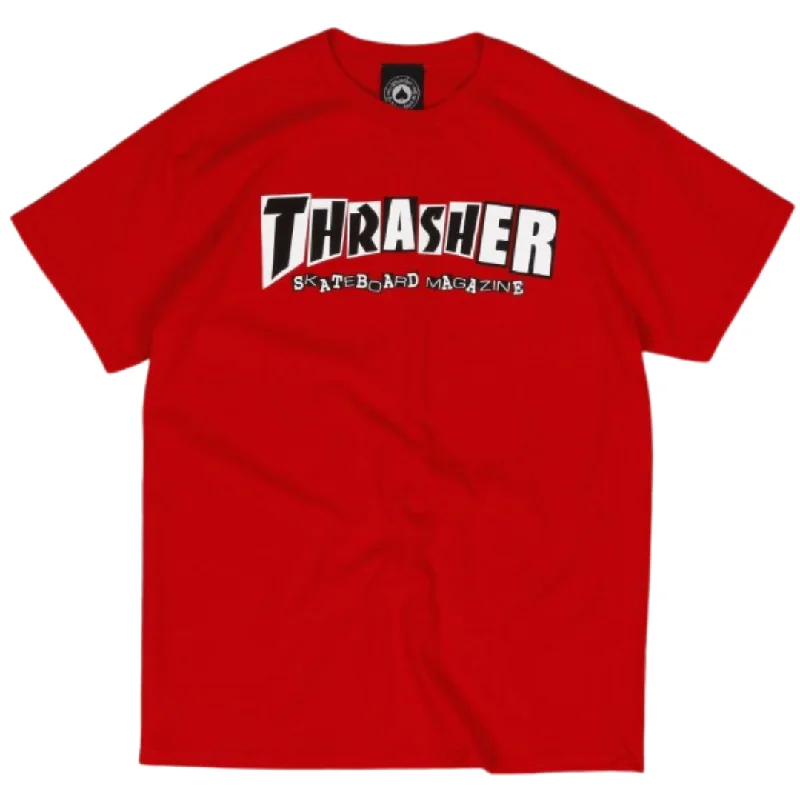 Retro Style T-shirt-Thrasher Magazine x Baker Skateboards T-Shirt - Red