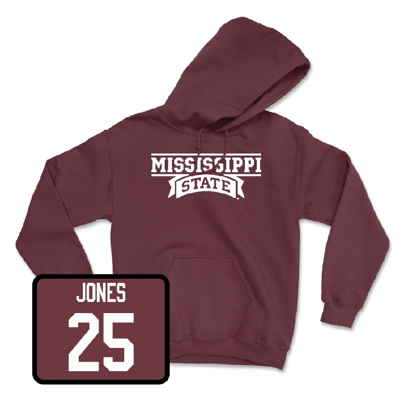 Oversized Pullover Hoodie-Maroon Football Team Hoodie - Grant Evans