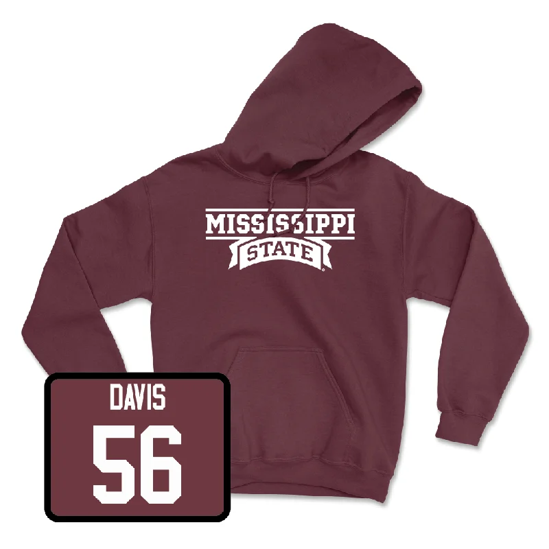 Graphic Logo Hoodie-Maroon Football Team Hoodie  - Wesley Davis