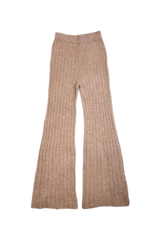 Soft Cotton Yoga Pants-Tach Clothing - Fuzzy Rib Knit Flare Lounge Pants