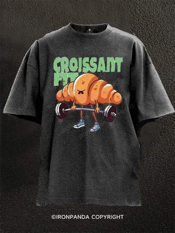 Trendy T-shirt Designs-Croissant Fit Washed Gym Shirt