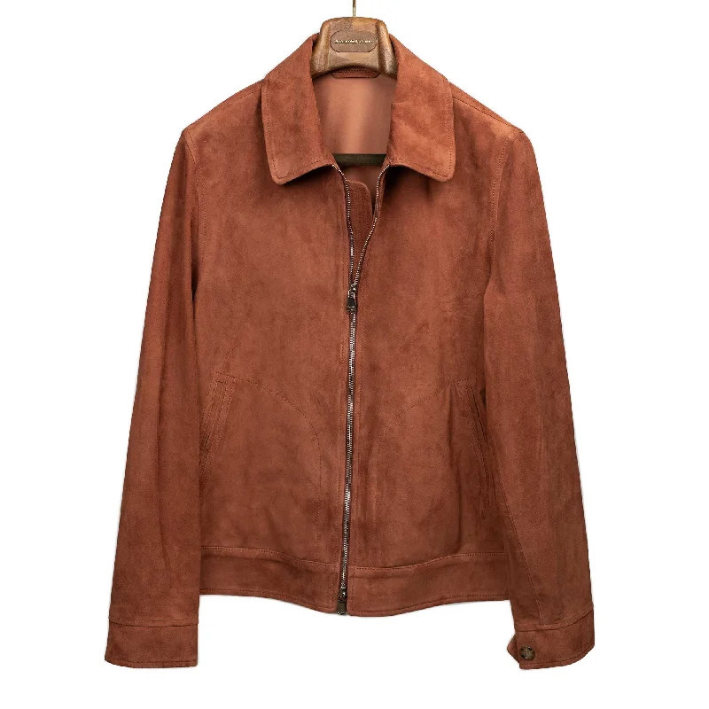 Sporty Outdoor Jacket-Gordon jacket in Terra di Siena rust suede