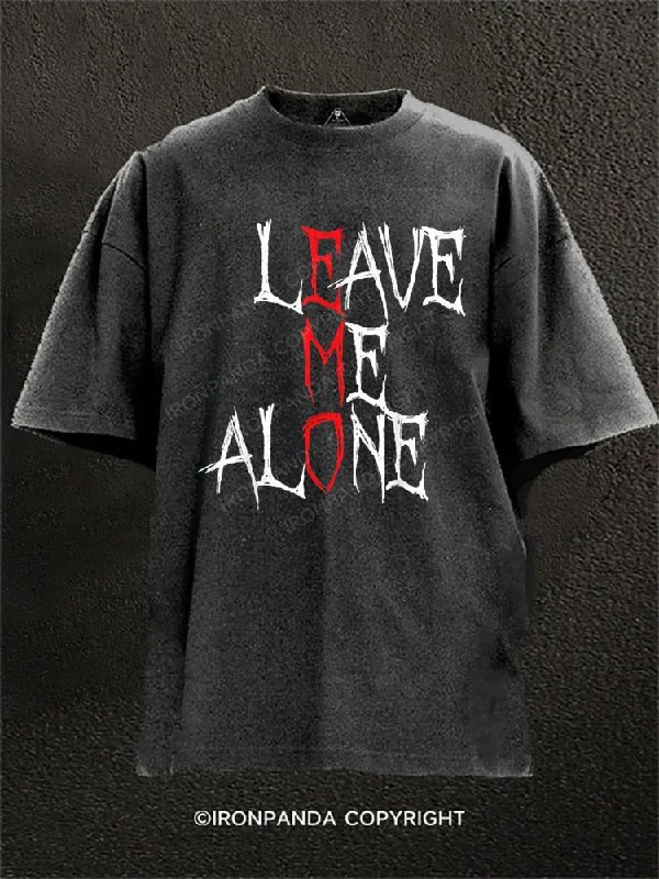 Holiday Themed T-shirt-Leave me Alone Washed Gym Shirt