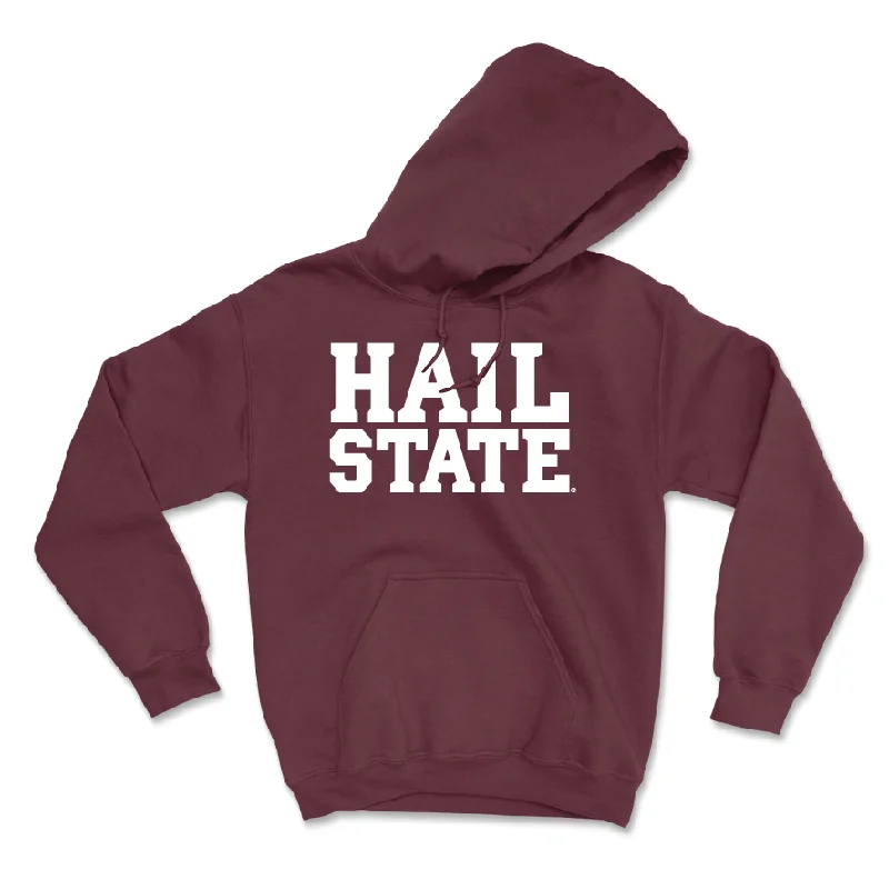 Classic Black Hoodie-Maroon Football Hail Hoodie - Trevion Williams