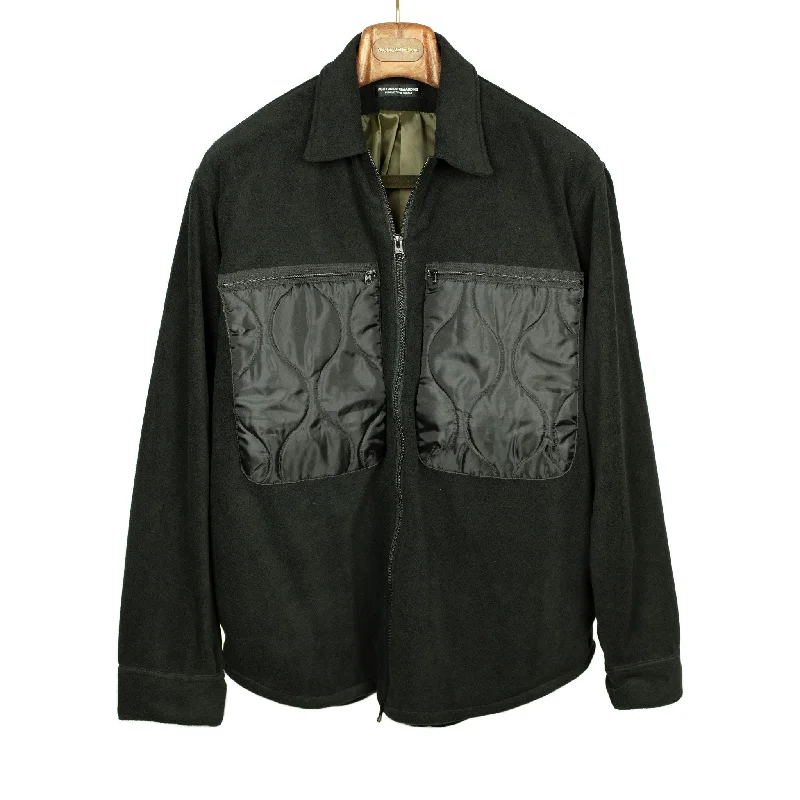 Winter Insulated Jacket-Fleece zip shirt jacket in black poly