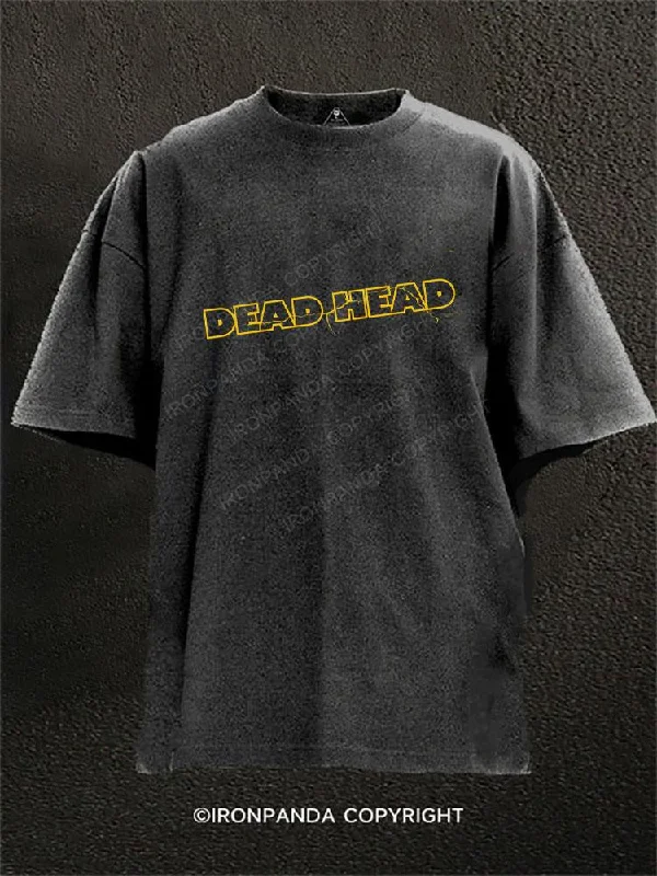 Minimalist Graphic T-shirt-DEAD HEAD Washed Gym Shirt