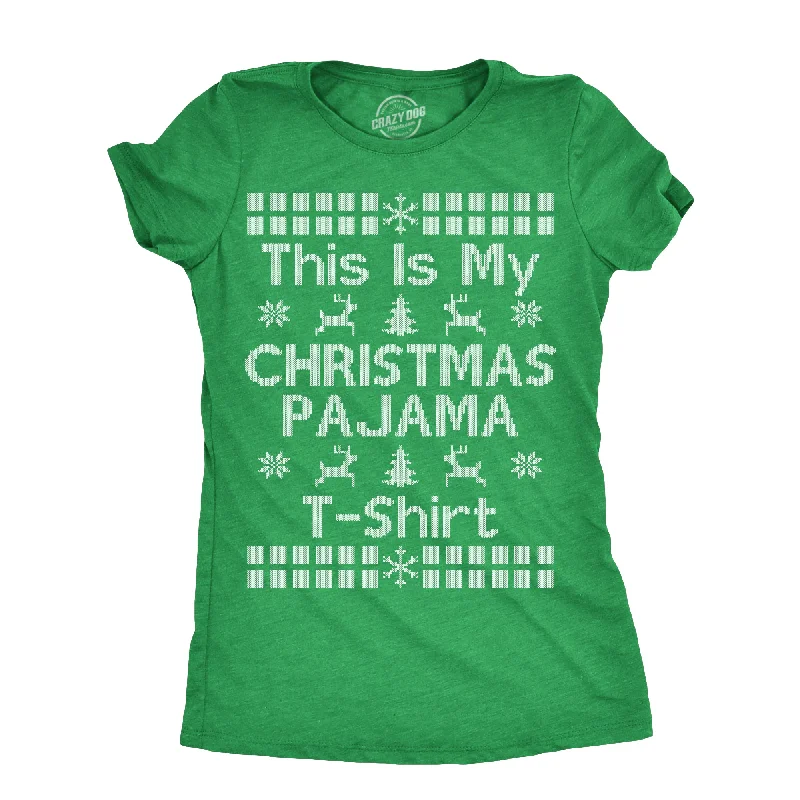 Eco-friendly Printed T-shirt-This Is My Christmas Pajama T Shirt Women's T Shirt