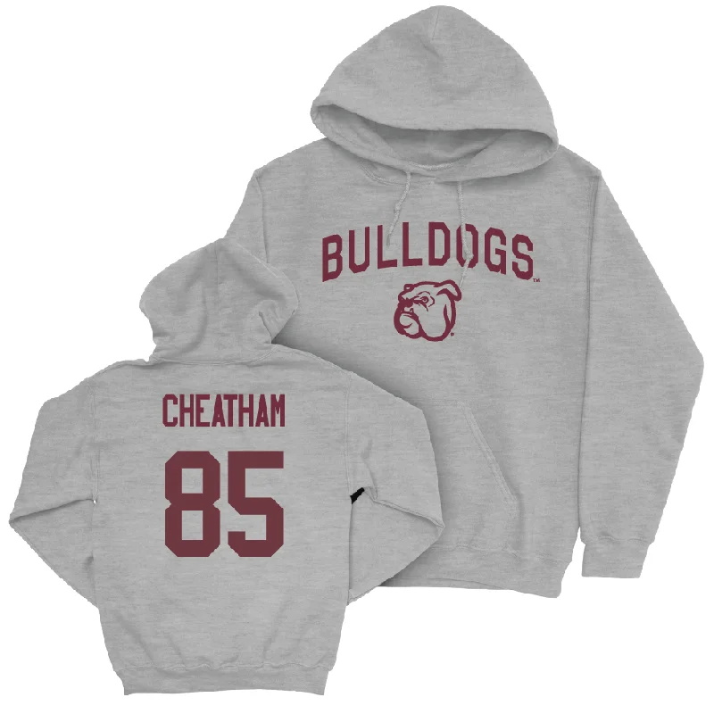 Custom Graphic Hoodie-Sport Grey Football Bulldogs Hoodie   - Thomas Cheatham