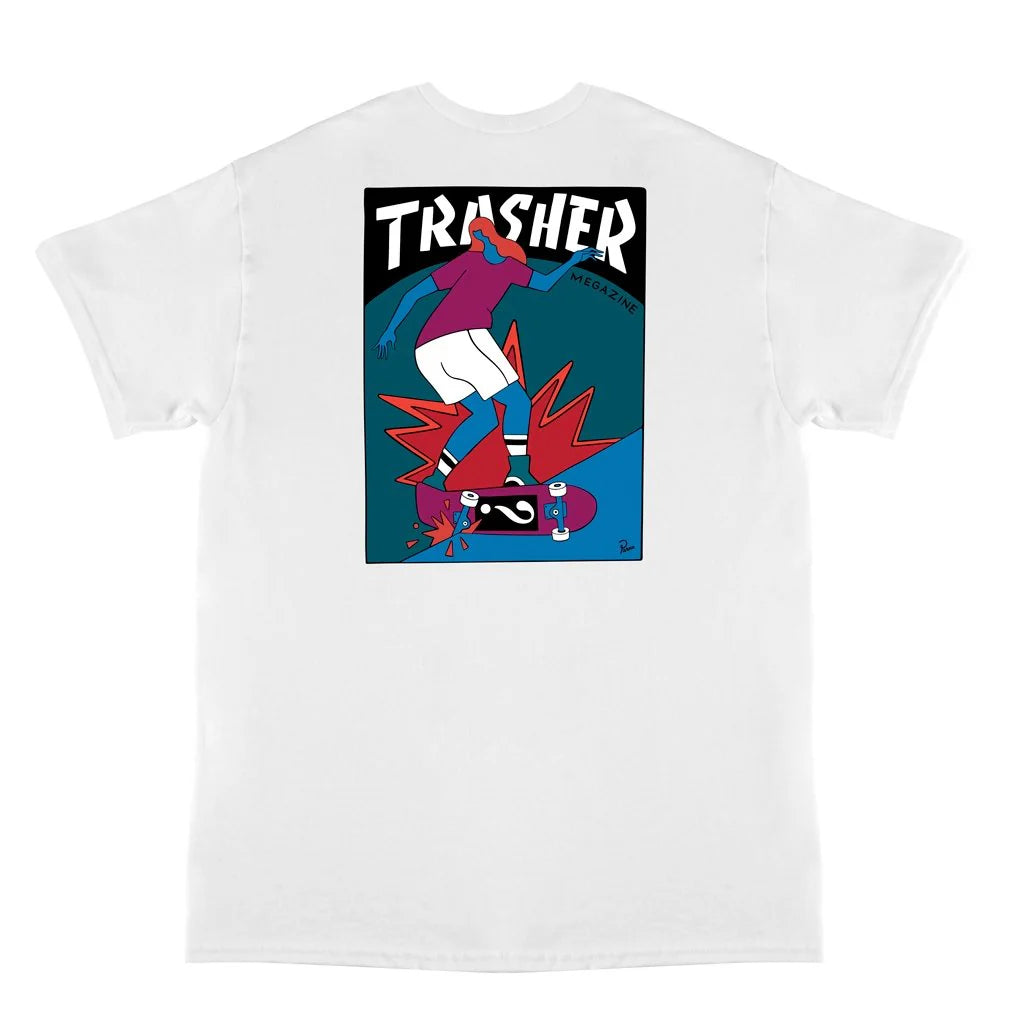 Funny Slogan T-shirt-Thrasher Magazine Hurricane T-Shirt - White