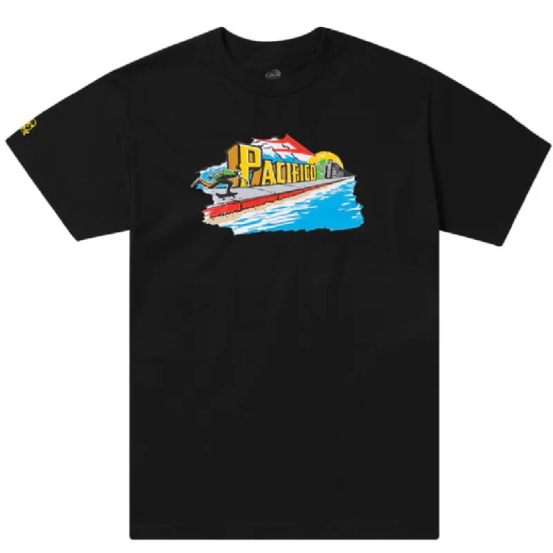 Quirky Graphic T-shirt-Lakai x Pacifico Push T-Shirt - Black