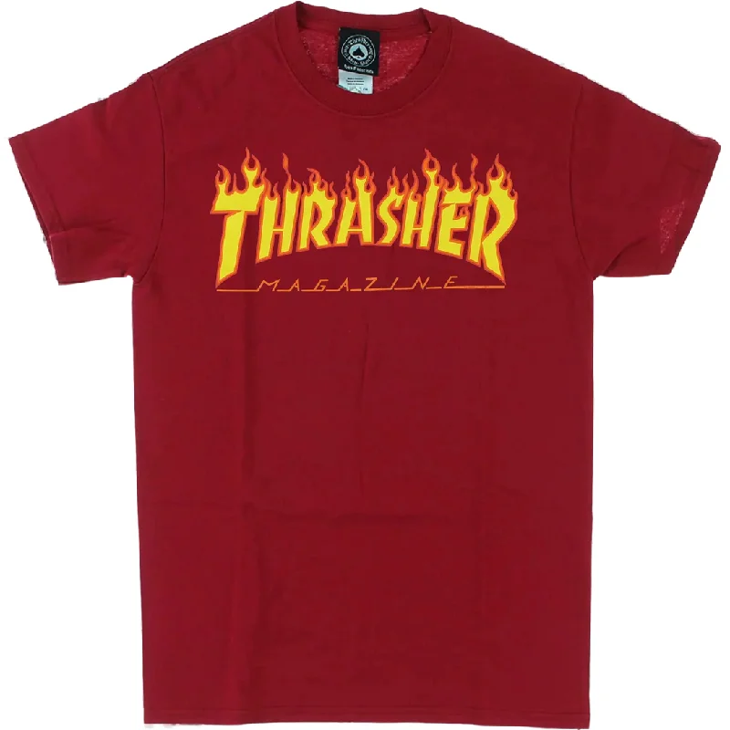 Personalized T-shirt-Thrasher Magazine Flame Logo T-Shirt - Cardinal Red