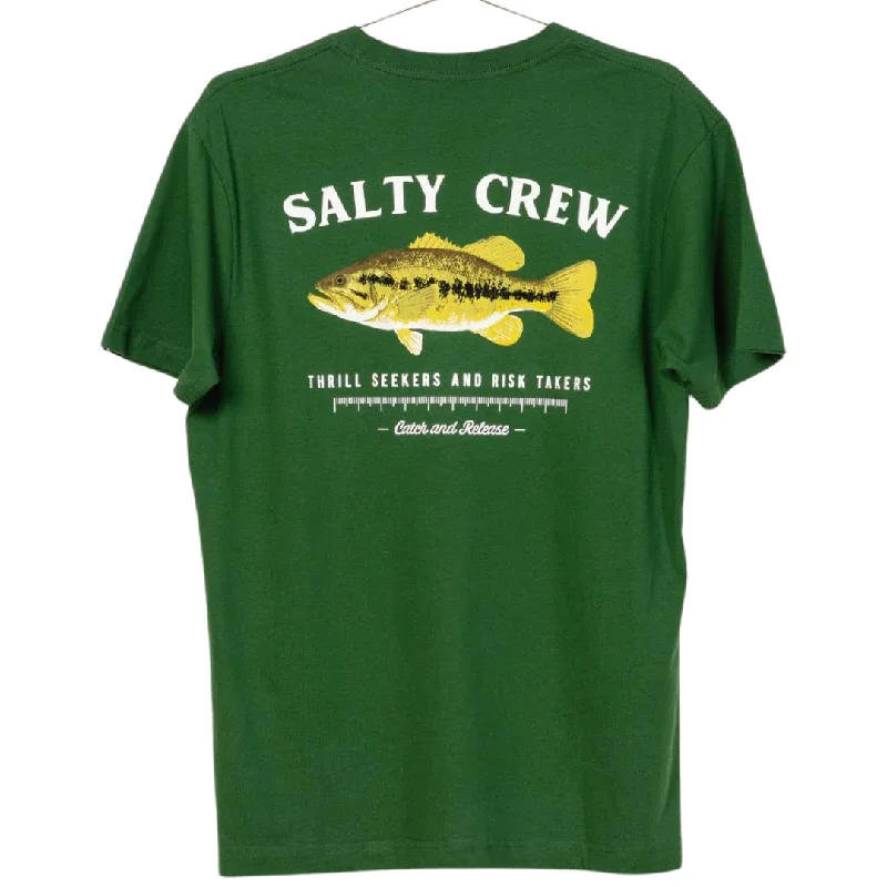 Designer T-shirt-Salty Crew Bigmouth Bass T-Shirt - Spruce Green