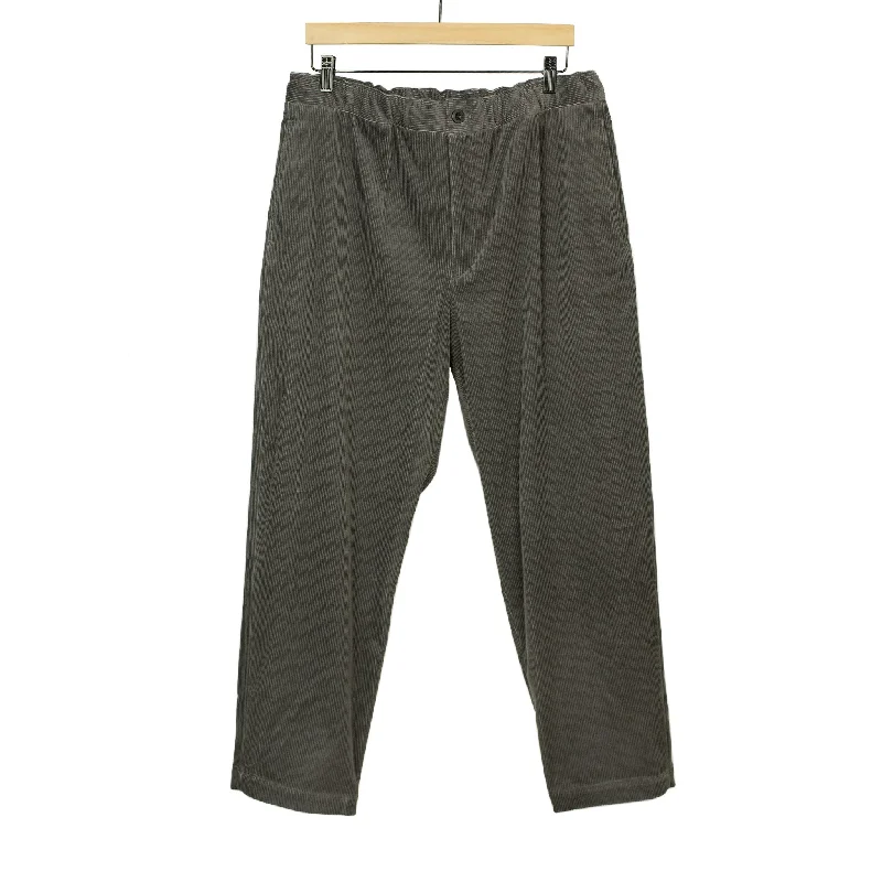 Trendy High-waisted Pants-Easy trousers in dusty charcoal cotton corduroy