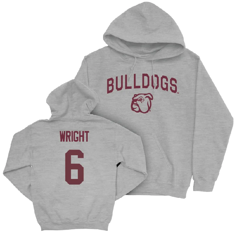 Trendy Oversized Hoodie-Sport Grey Football Bulldogs Hoodie   - TraVeon Wright