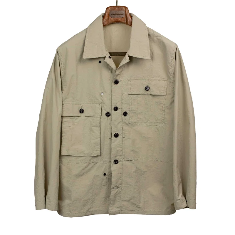 Classic Peacoat Jacket-P.O jacket in lightweight khaki nylon