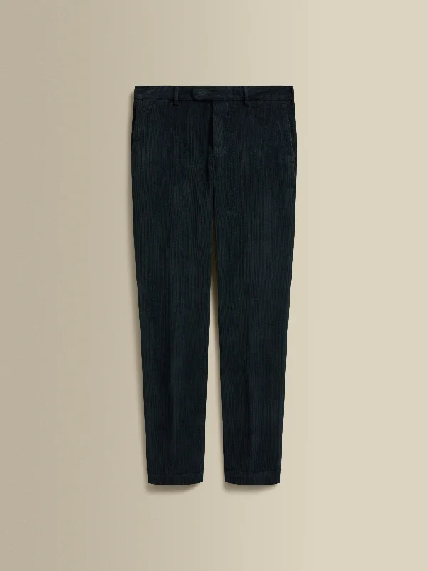 Sporty Track Pants-Corduroy Easy Fit Flat Front Chinos