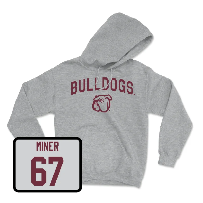 Personalized Name Hoodie-Sport Grey Football Bulldogs Hoodie  - Ethan Miner