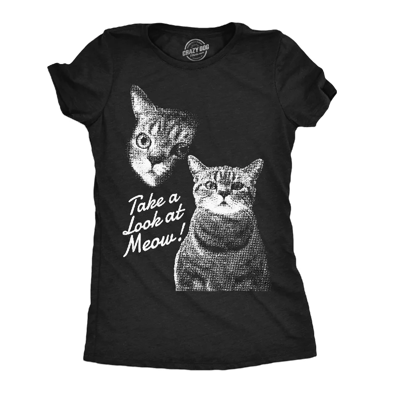 3D Graphic T-shirt-Take A Loot At Meow Women's T Shirt