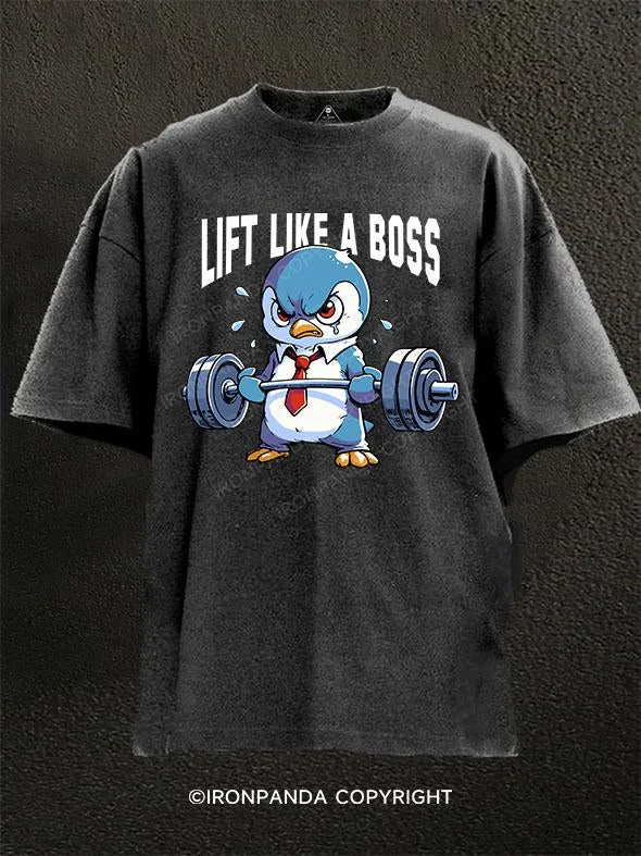 Minimalist Graphic T-shirt-lift Like A boss Washed Gym Shirt